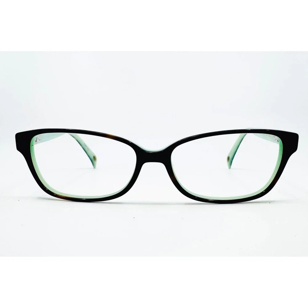 Lulu Guinness Eyeglasses Womens Green Tortoise Polka Dot LG65 TOR 52-14-135